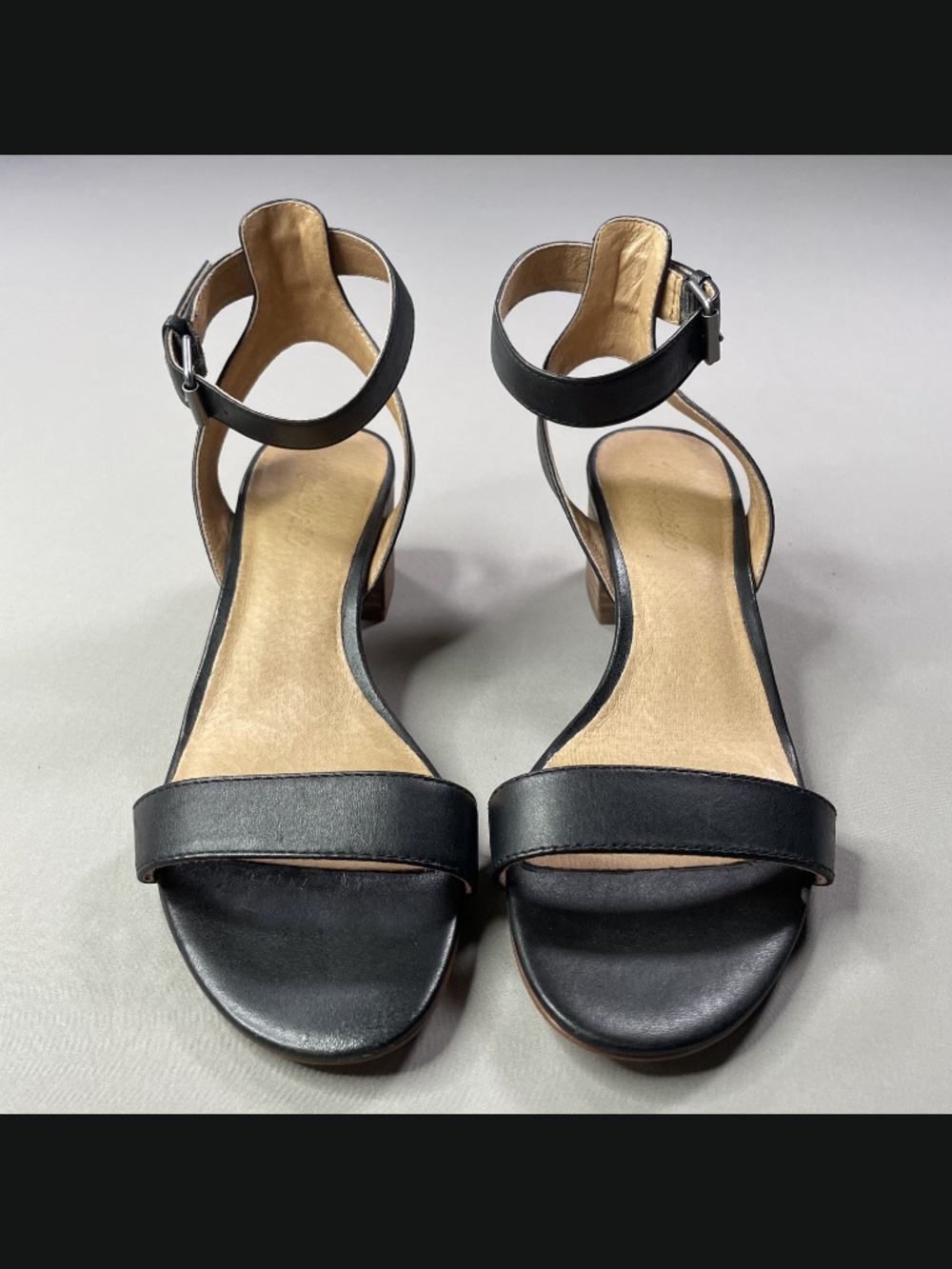 Madewell Shoes Womens 8.5 black brown leather block heel sandals boho indie - Picture 3 of 12